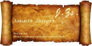 Jakubik Zsinett névjegykártya